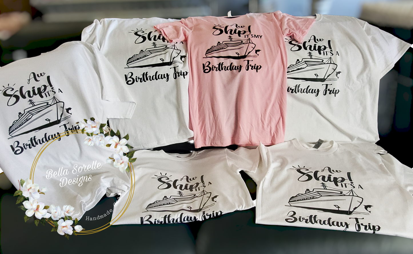 Short sleeve "my birthday cruise" custom design