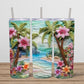 3D Carved Tropical Beach Tumbler